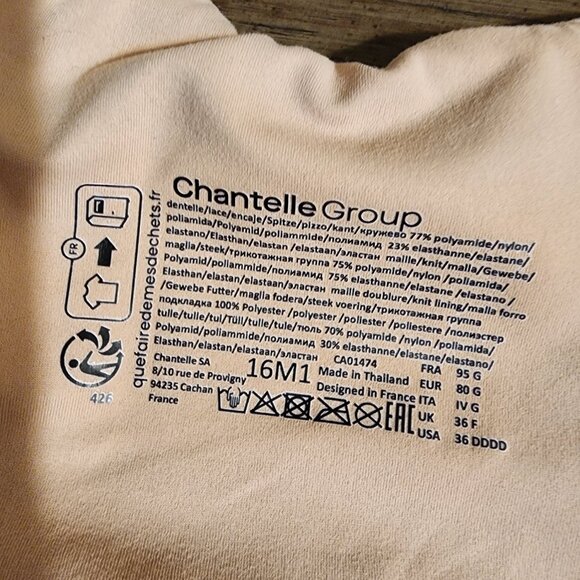 Chantelle Norah Chic Underwire Bra Nude Rose 36DDDD - Picture 8 of 9